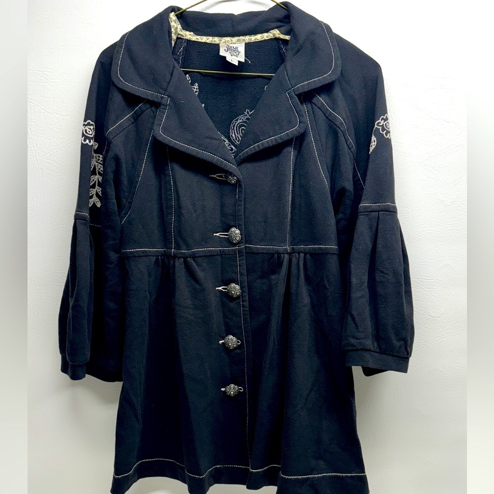 IVY JANE EMBROIDERED WOMENS JACKET 3/4 sleeves size L